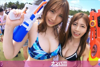200GANA-2142 ファ●ファ●スプラッシュナンパ！ 某テーマパークで行われたフェスで見つけた水着美女二人組！会場の熱気でテンションMAXだったからすんなりお持ち帰り成功！一人がトイレに立っている間にもう一人を二人がかりでエッチなイタズラを仕掛け、その勢いで4P開始♪