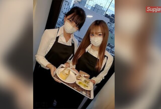 FC2PPV 2450470 バイト仲間のカフェ店員・黒髪のあの子と巨乳のあの子と3P※オープン記念特価明日まで